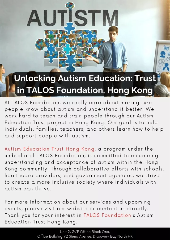 unlocking autism education trust in talos