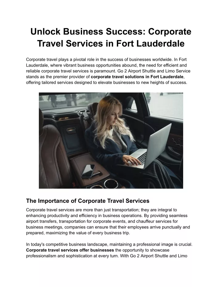 unlock business success corporate travel services