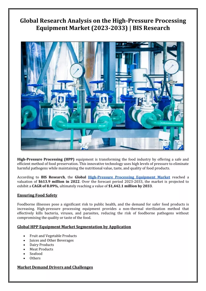 global research analysis on the high pressure