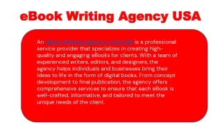 eBook Writing Agency USA