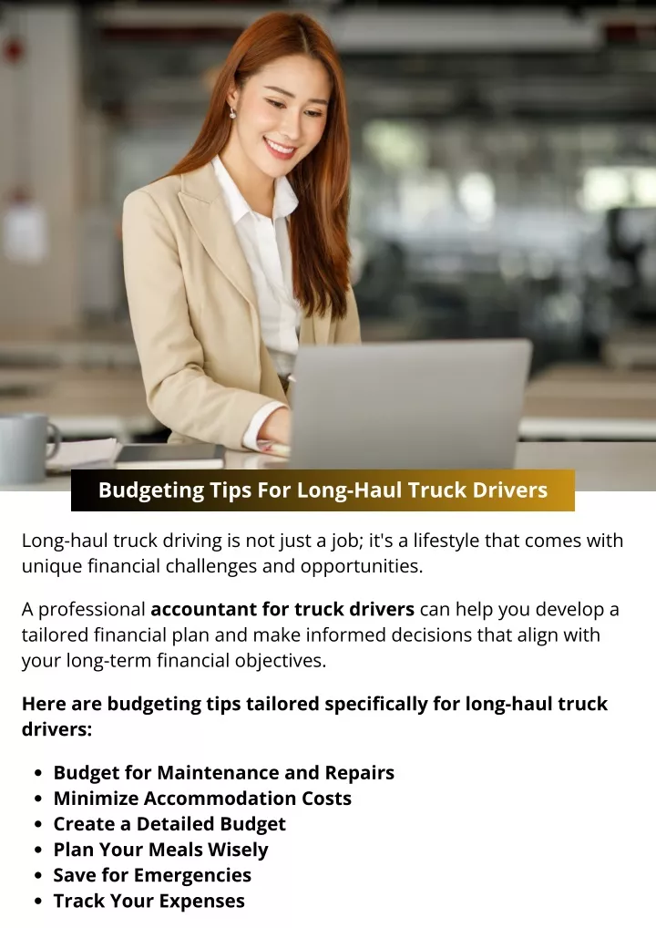 budgeting tips for long haul truck drivers
