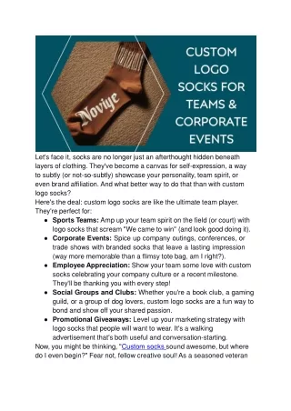 Custom Logo Socks for Teams & Corporate Events