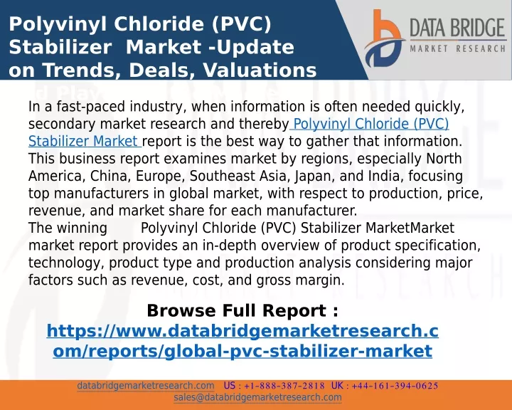 polyvinyl chloride pvc stabilizer market update