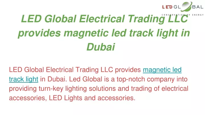 led global electrical trading llc provides magnetic led track light in dubai