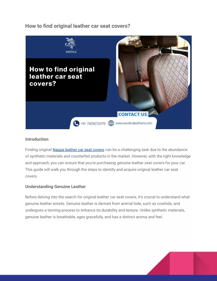 how to find original leather car seat covers