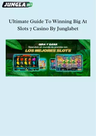 Slots 7 Casino Has Diverse Selection Of Slot Games