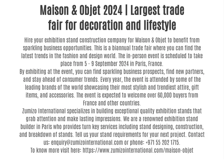 maison objet 2024 largest trade fair