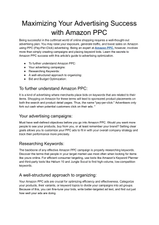 maximizing your advertising success with amazon