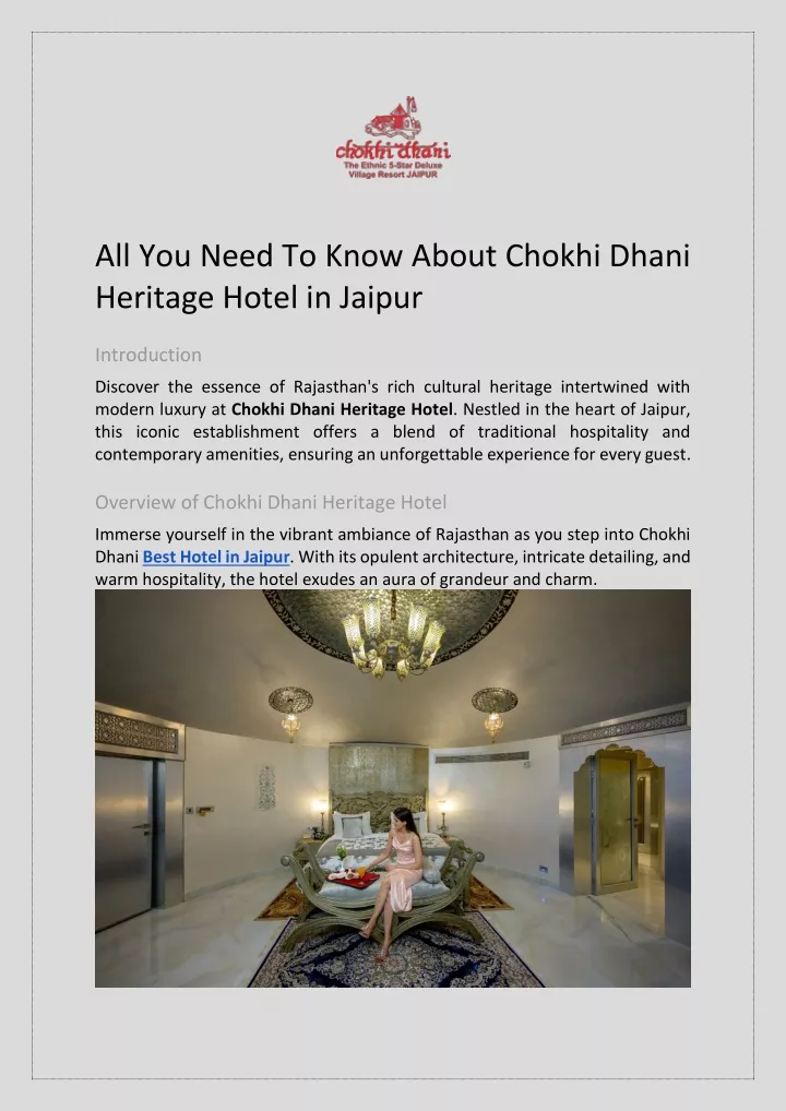 all you need to know about chokhi dhani heritage