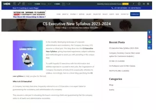 CS Executive New Syllabus-2024