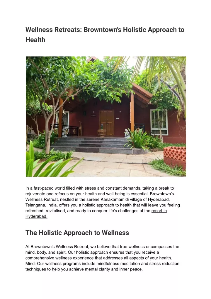 wellness retreats browntown s holistic approach