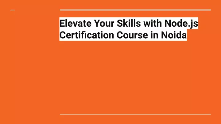 elevate your skills with node js certification