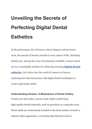 Unveiling the Secrets of Perfecting Digital Dental Esthetics