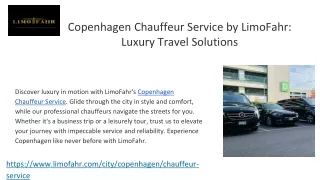 Copenhagen Chauffeur Service by LimoFahr_ Luxury Travel Solutions
