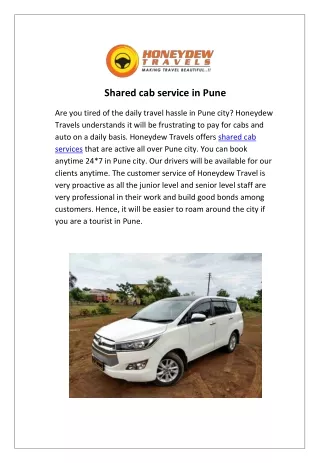 Daily pickup and drop cab service in Pune.docx