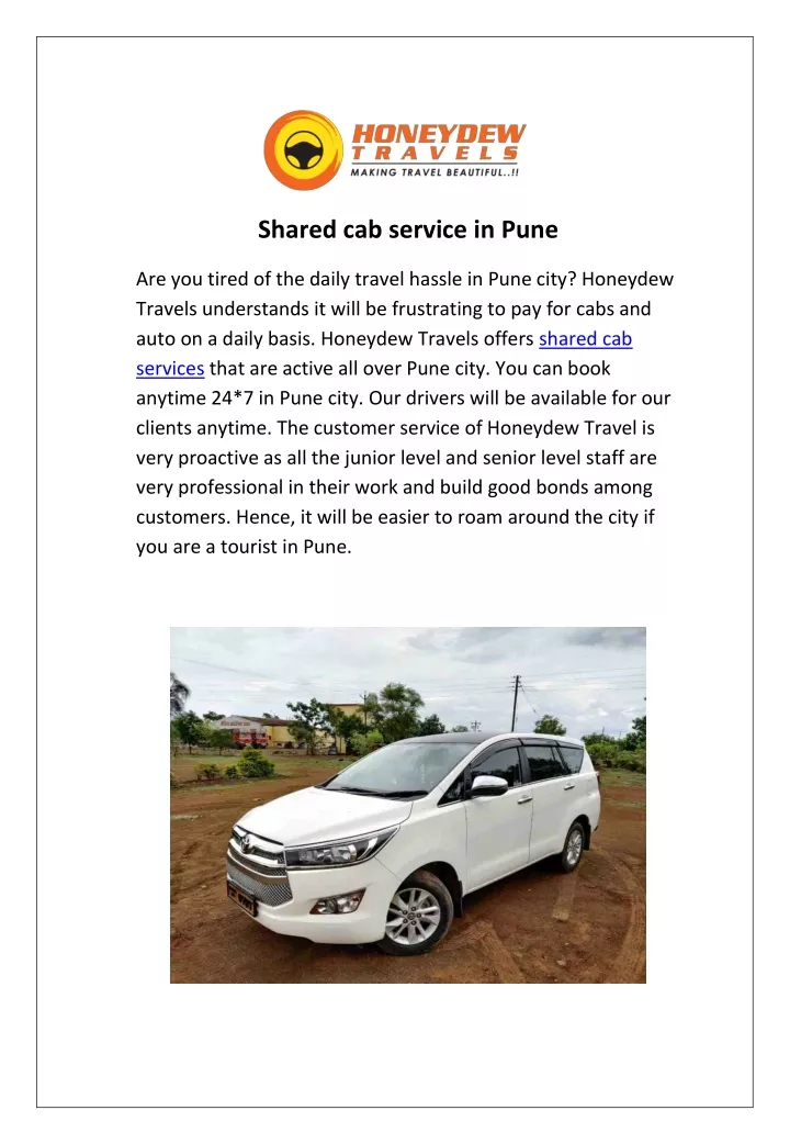 shared cab service in pune