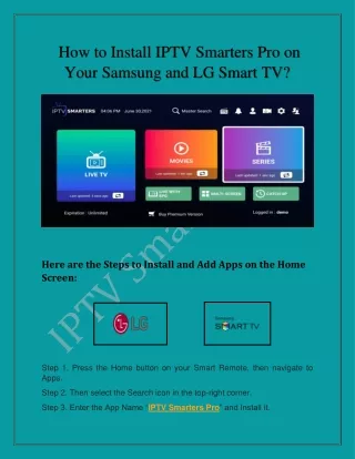 How to Install IPTV Smarters Pro on Your Samsung and LG Smart TV