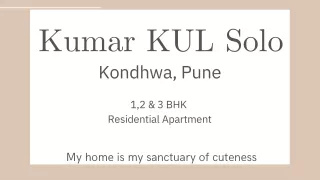 Kumar KUL Solo Kondhwa Pune Brochure