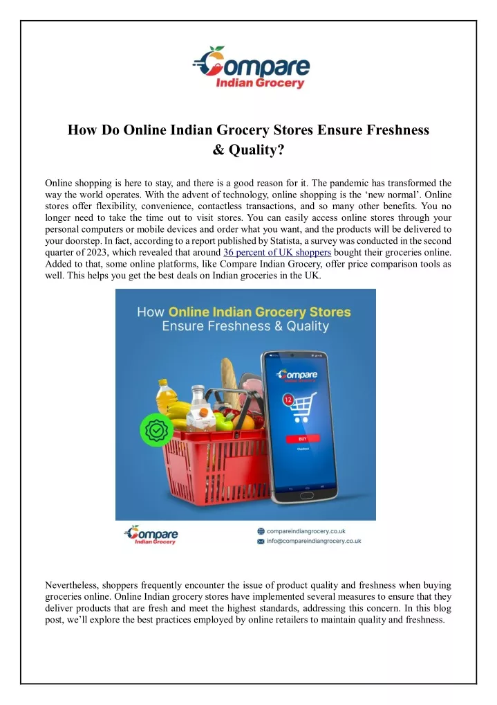 how do online indian grocery stores ensure