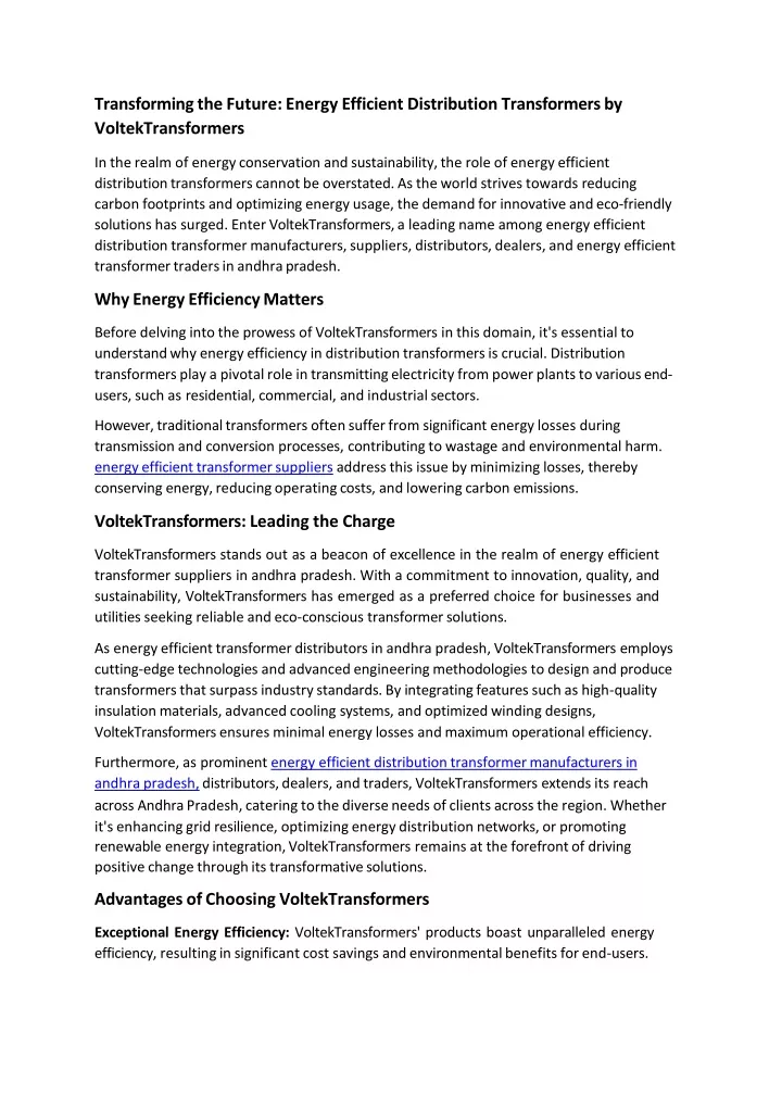 transforming the future energy efficient