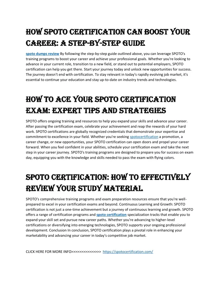 how spoto certification can boost your how spoto
