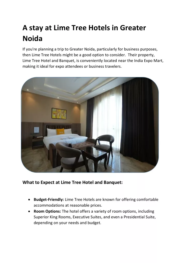a stay at lime tree hotels in greater noida