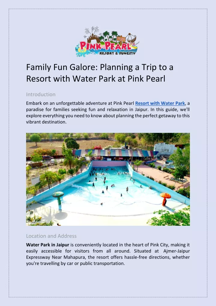 family fun galore planning a trip to a resort