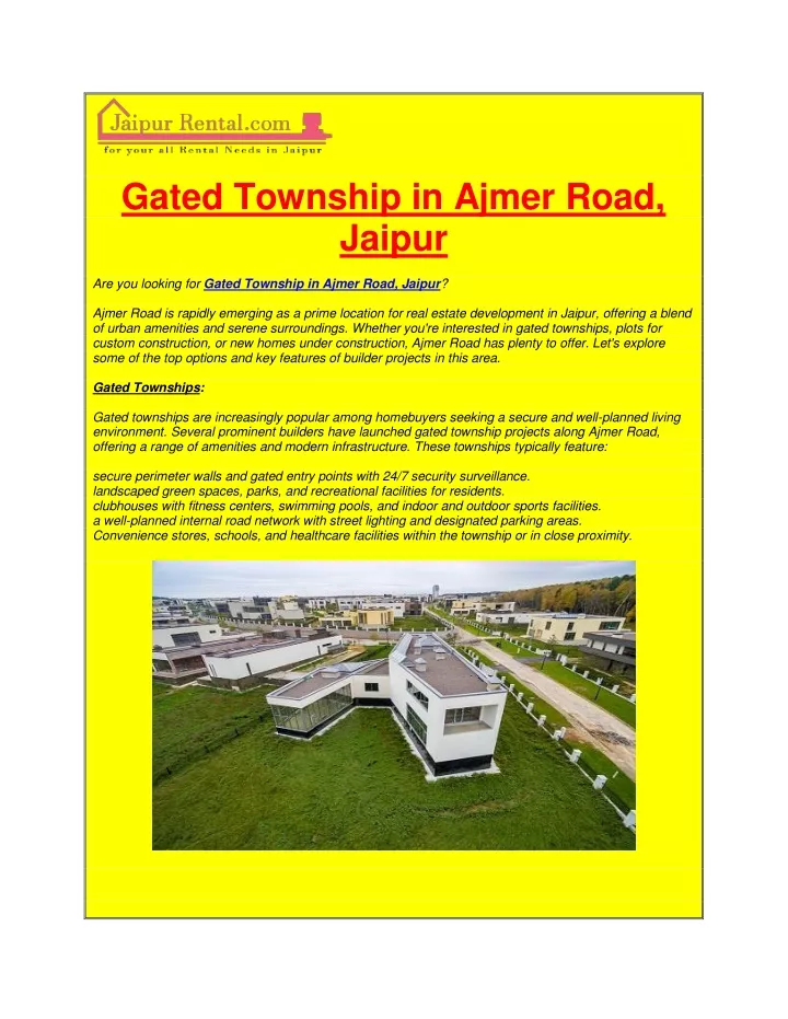 gated township in ajmer road jaipur