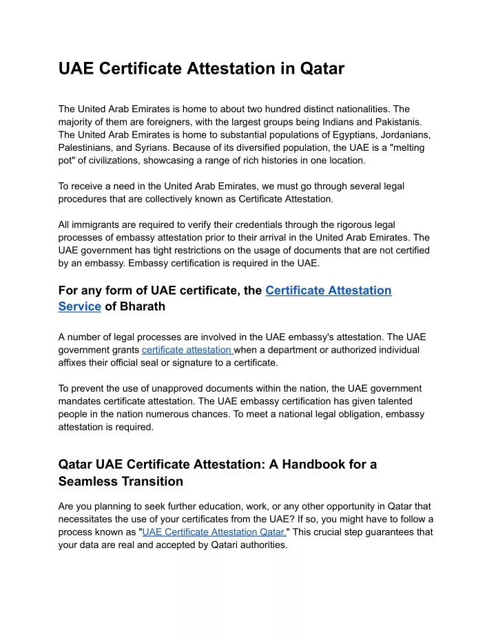 uae certificate attestation in qatar