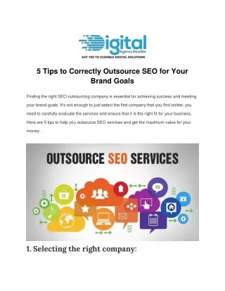5 Tips to Correctly Outsource SEO for Your Brand Goals
