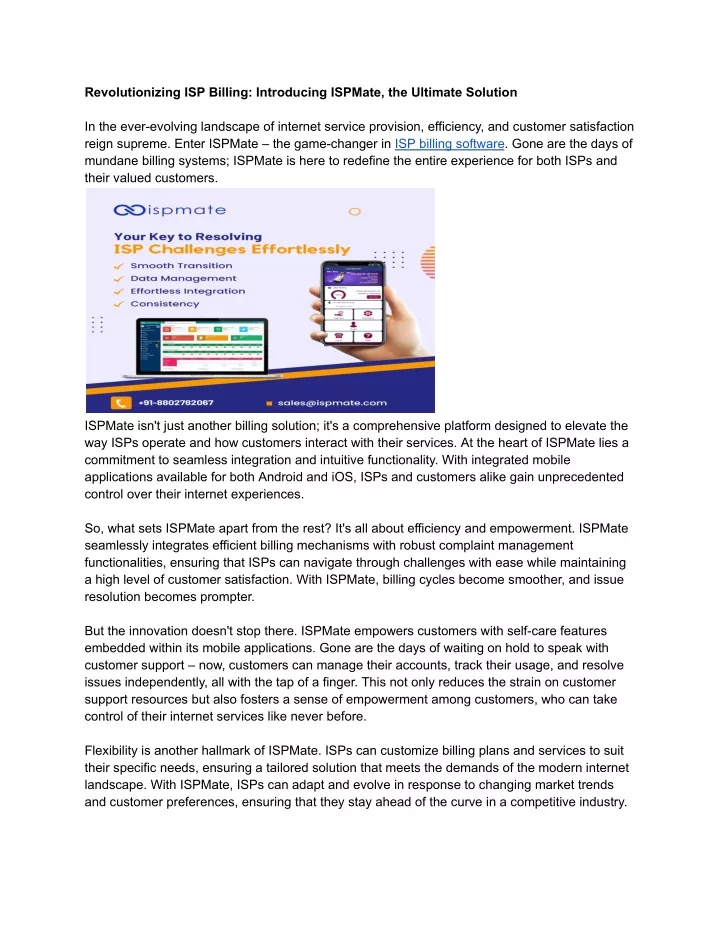 revolutionizing isp billing introducing ispmate