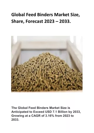 global feed binders market size share forecast