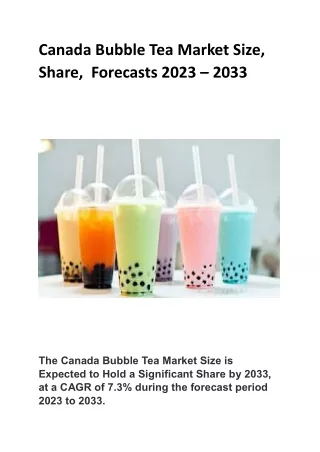 canada bubble tea market size share forecasts