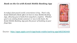 Kotak Mobile Banking app for Iphone.