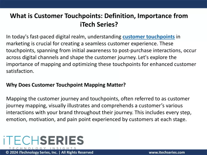what is customer touchpoints definition