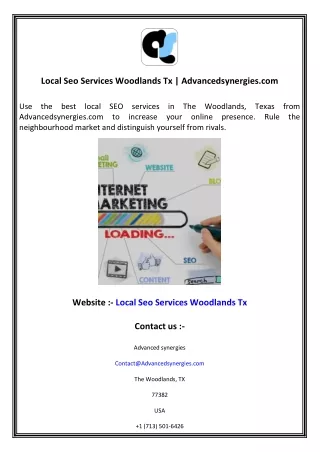 Local Seo Services Woodlands Tx  Advancedsynergies.com