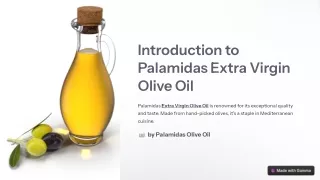 Introduction to Palamidas Extra Virgin Olive Oil