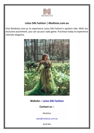 Lotus Silk Fashion  Modistas.com.au