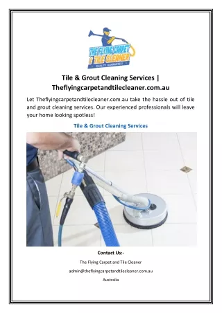 Tile & Grout Cleaning Services Theflyingcarpetandtilecleaner.com