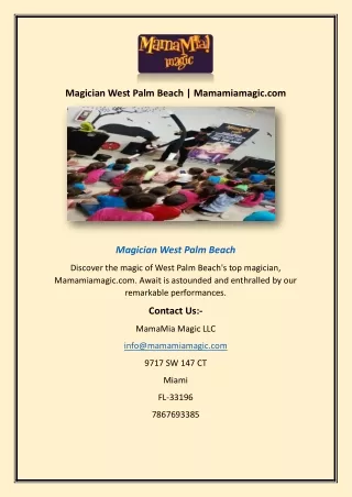 Magician West Palm Beach | Mamamiamagic.com