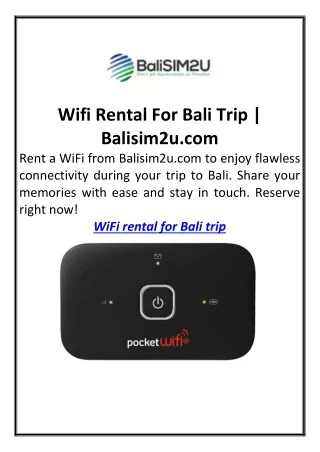 Wifi Rental For Bali Trip Balisim2u.com