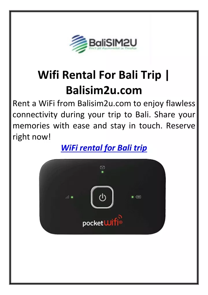 wifi rental for bali trip balisim2u com rent