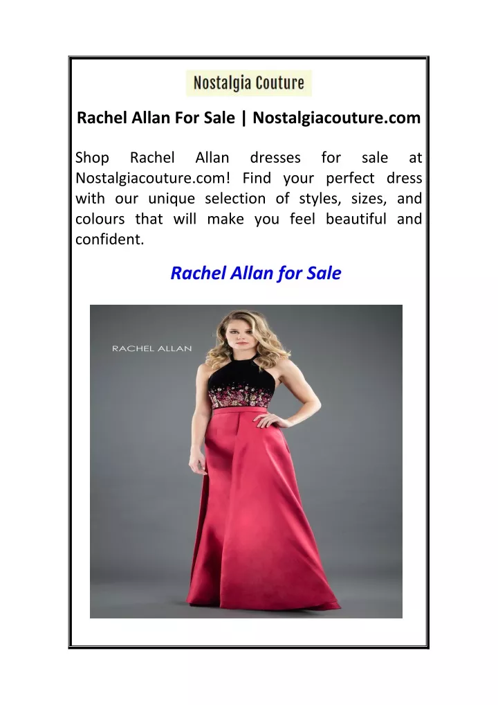 rachel allan for sale nostalgiacouture com