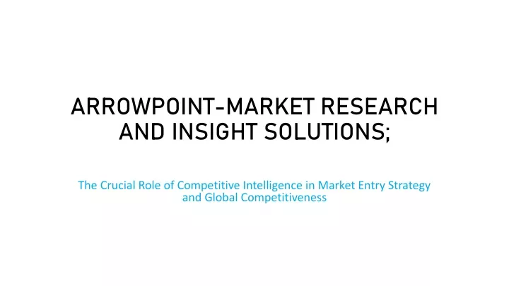 arrowpoint market research and insight solutions