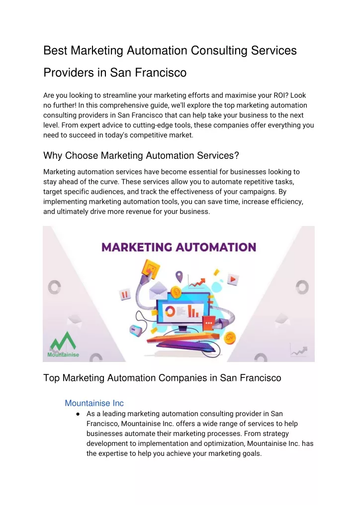 best marketing automation consulting services