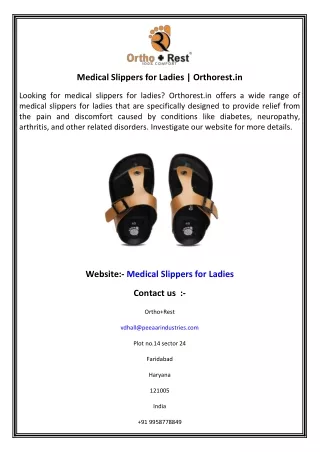 Medical Slippers for Ladies   Orthorest.in