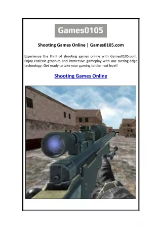 Shooting Games Online  Games0105.com