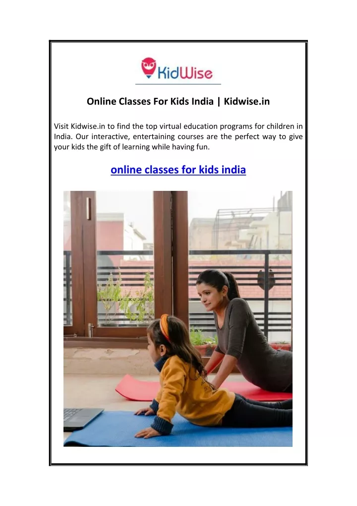 online classes for kids india kidwise in