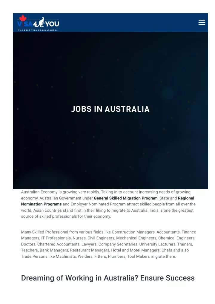 jobs in australia