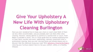 Give Your Upholstery A New Life With Upholstery